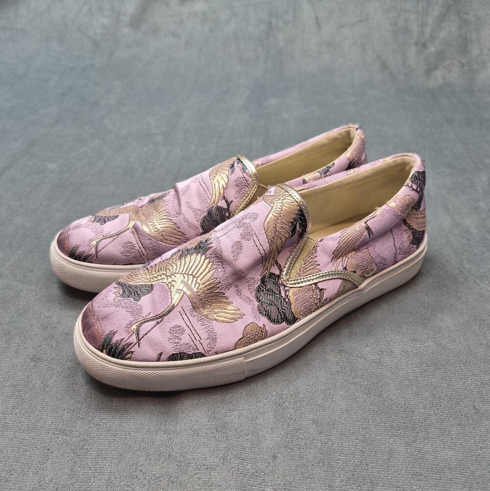 Johnny Was Crane Slip On Sneaker Women's Size 7.5 M Lilac Pink Jacquard Platform
